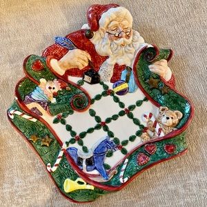Vintage FITZ & FLOYD| Santa’s List | Canapé Plate